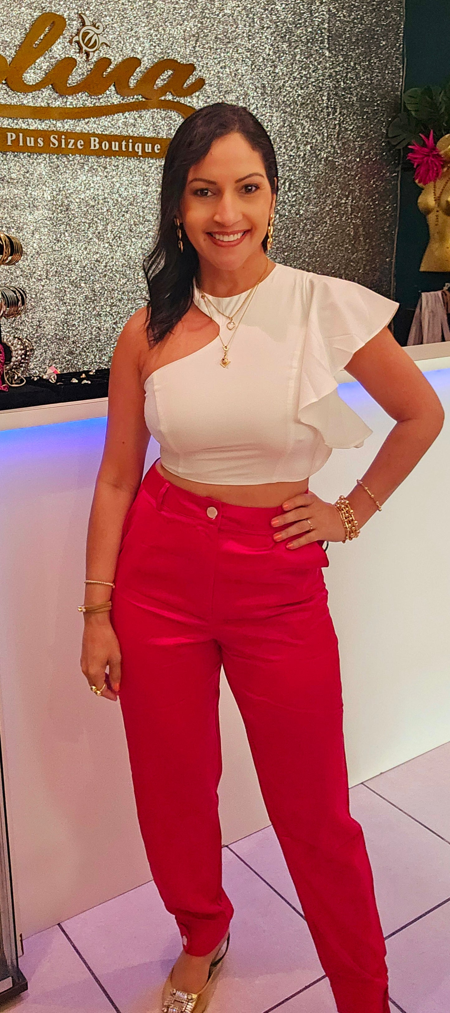 Red Berry Satin Pant