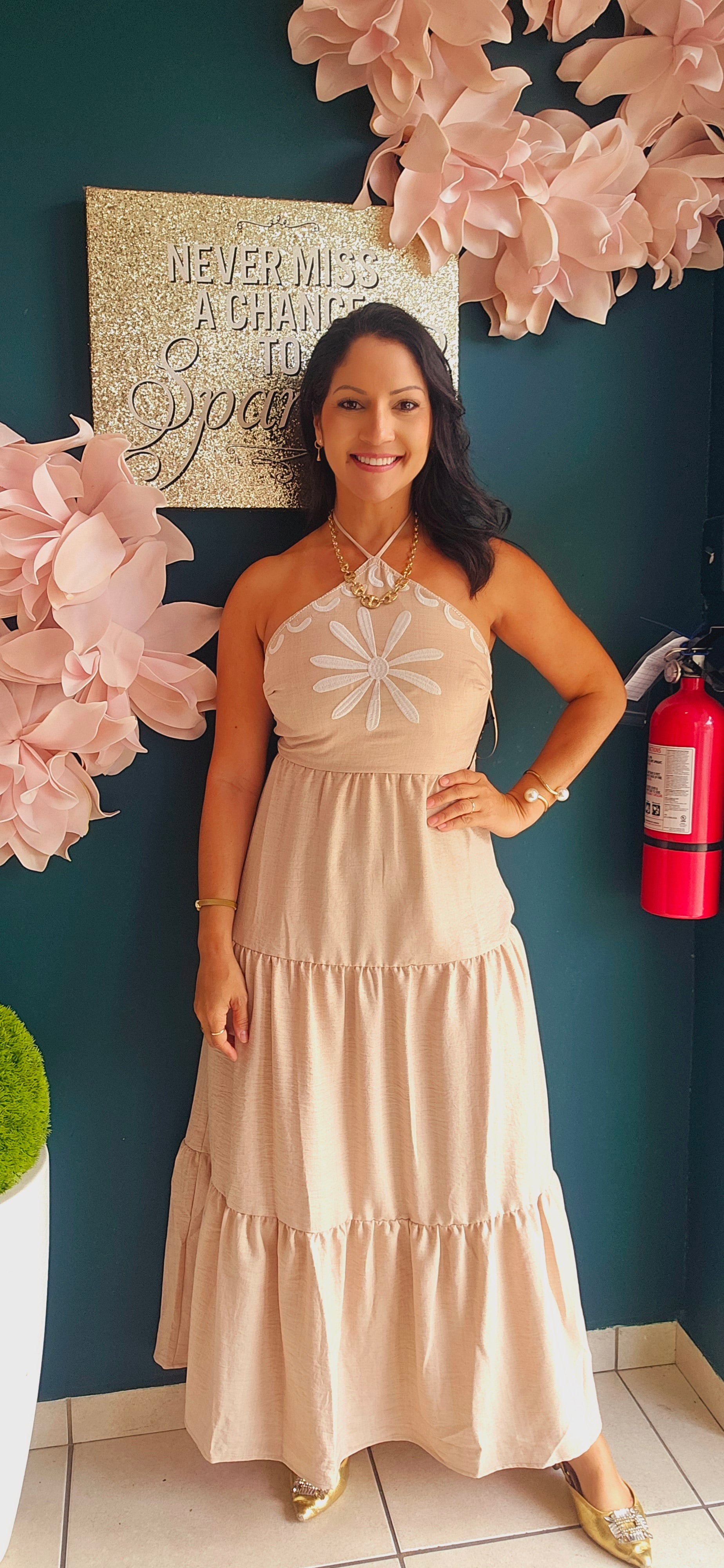 Boho Dress Natural Tan Boho Dress Natural Tan