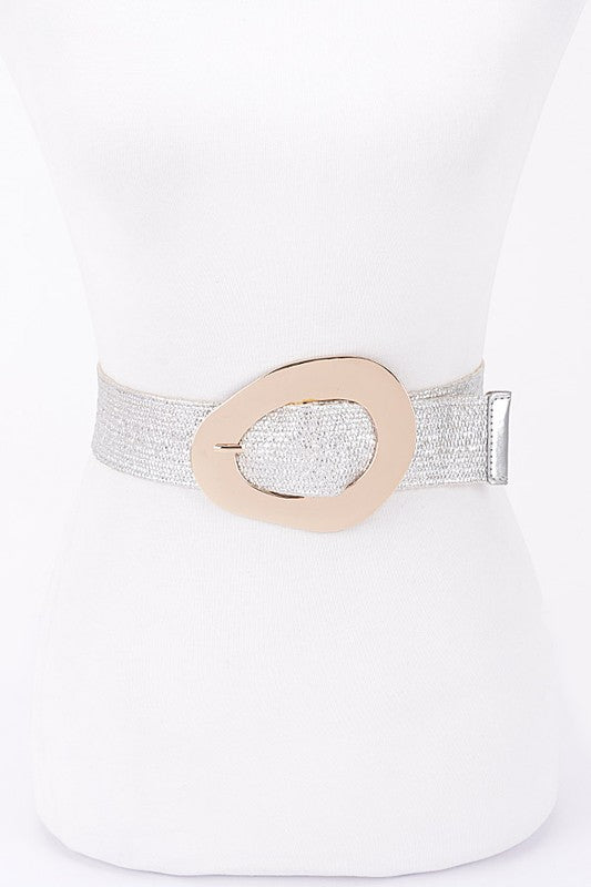 Metallic Fashion Belt - Silver & Gold