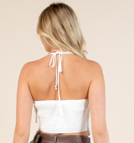 Top Flor de Maga White Pearls