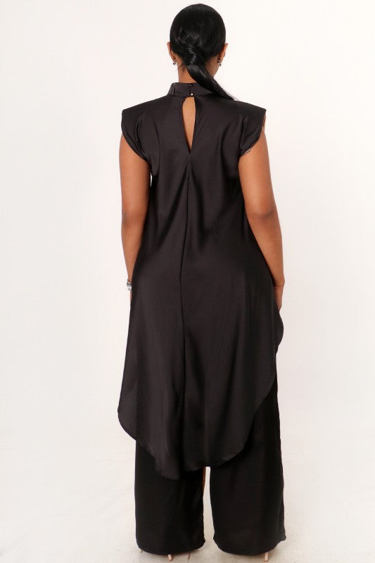 Satin Pant Set - TriColor Mocha