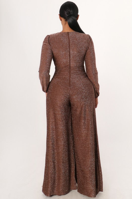 Brown Glitter Jumpsuit