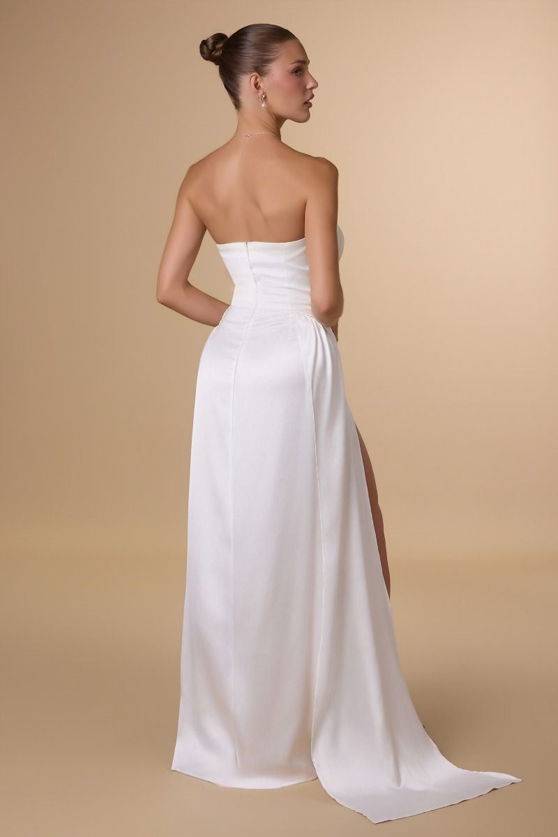 Strapless bridal gown - off white