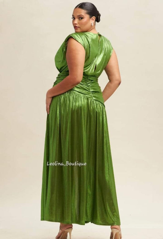 Metallic Chartreuse Dress