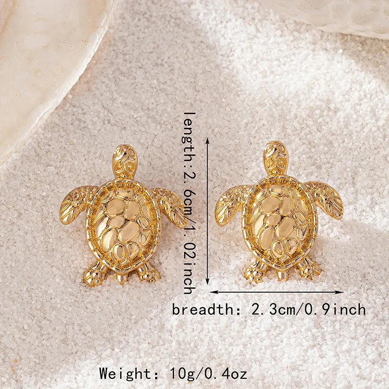 Turtle Earrings Gold