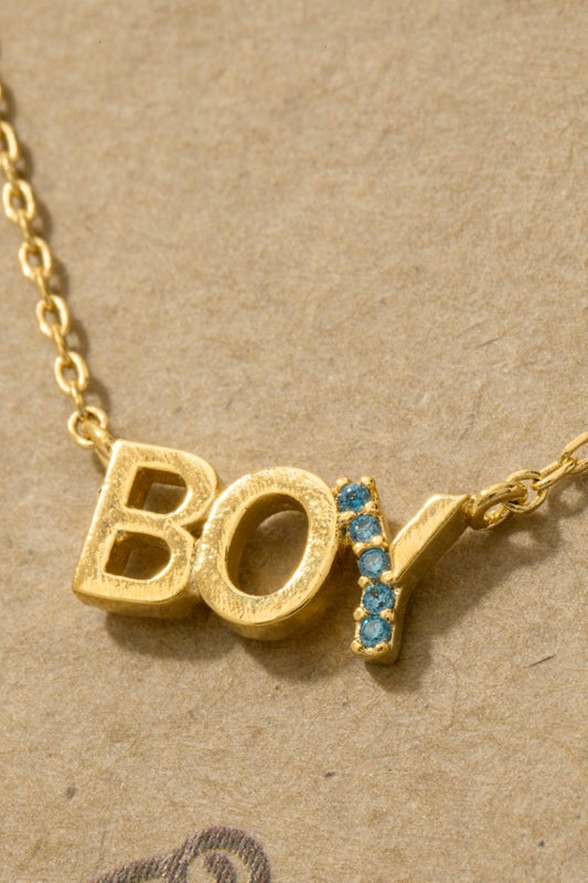 Gold Dipped Boy Pendant Necklace