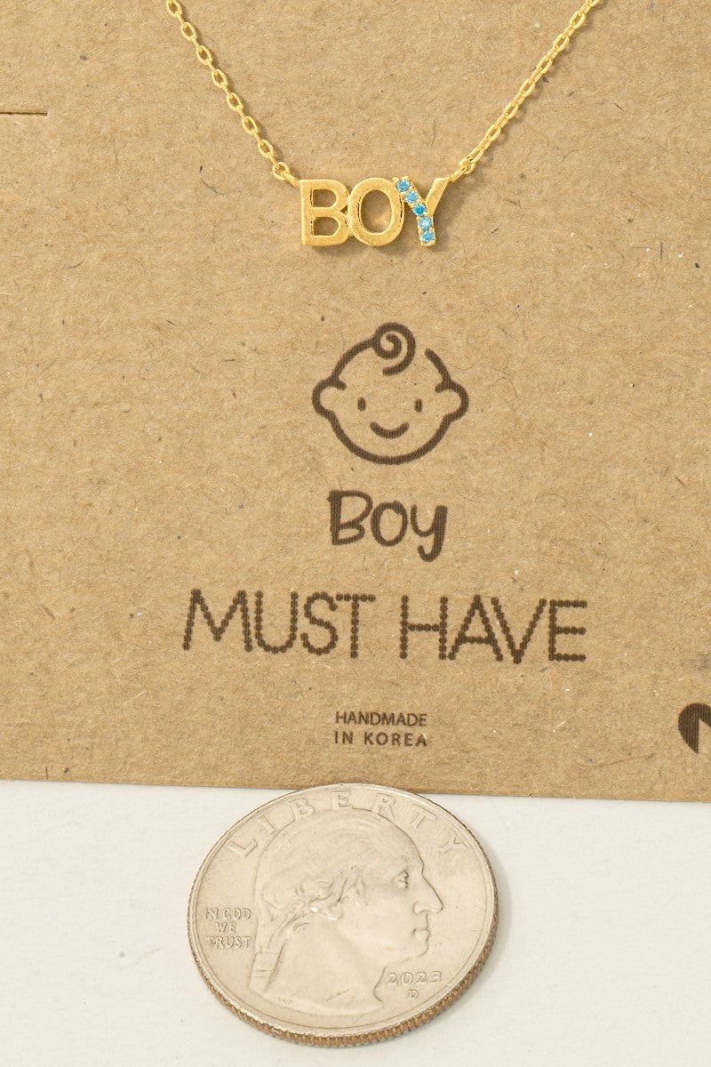 Gold Dipped Boy Pendant Necklace