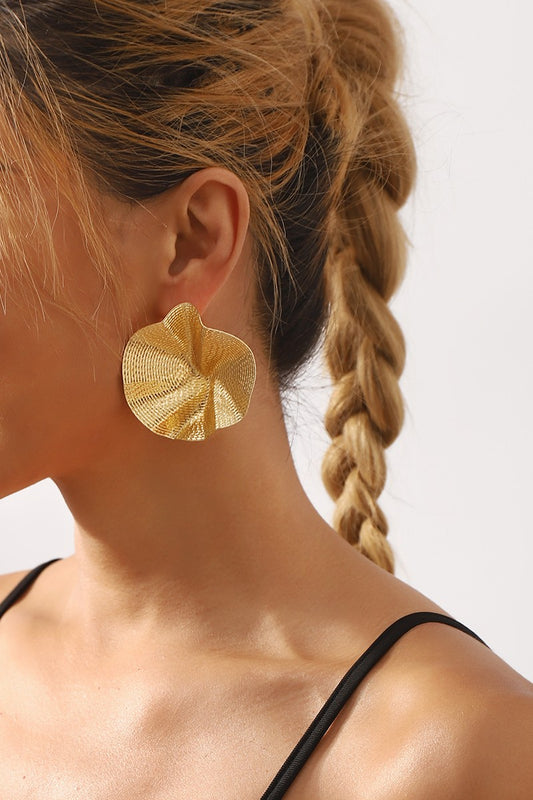 Metal Chunky Earrings Gold