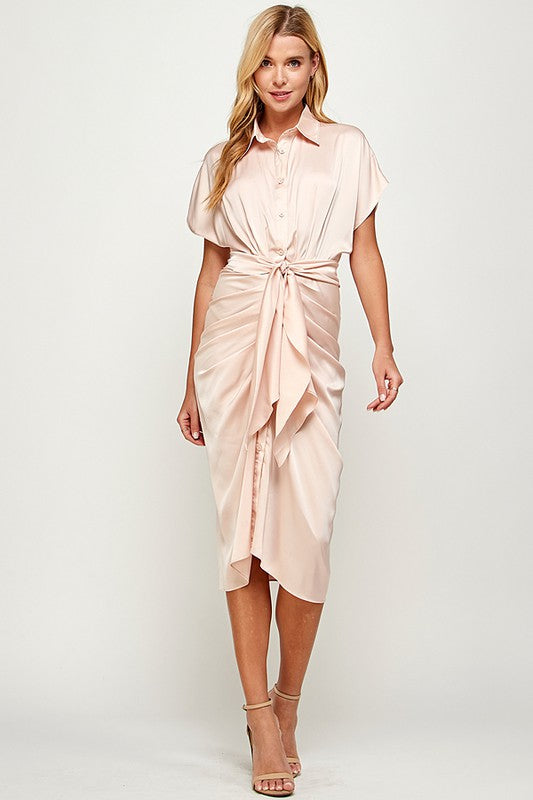 Mid Dress Satin Champagne