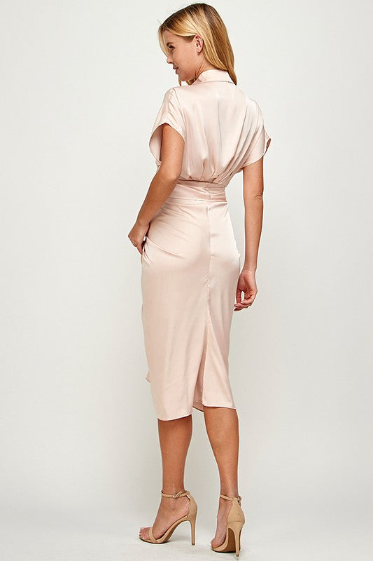 Mid Dress Satin Champagne