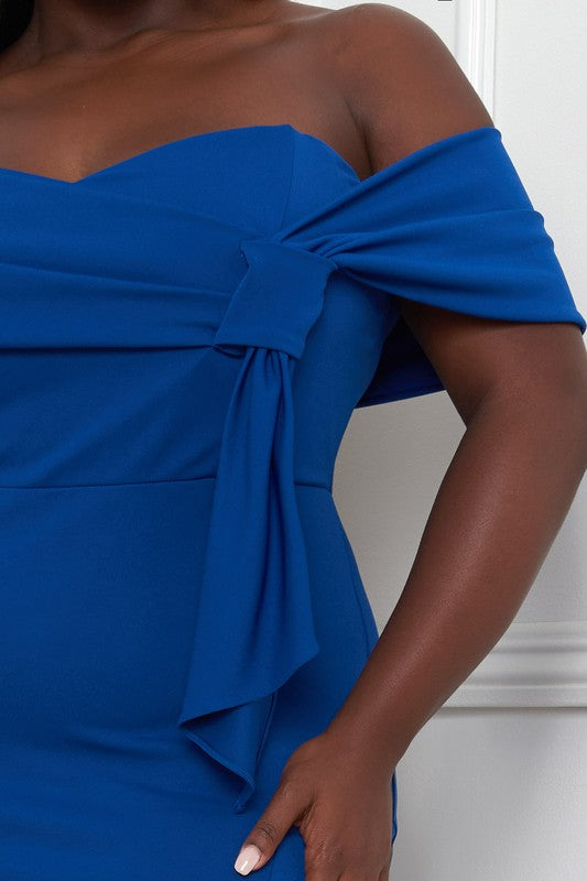 Offshoulder Royal Blue Plus Size