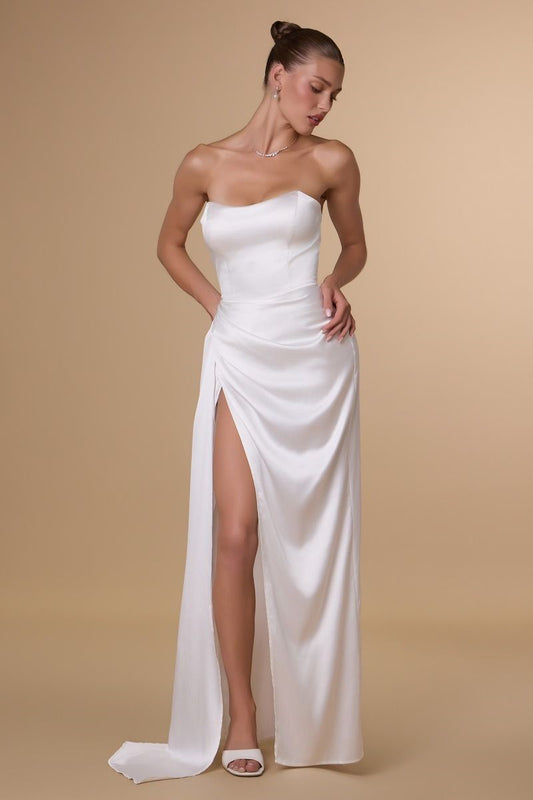 Strapless bridal gown - off white