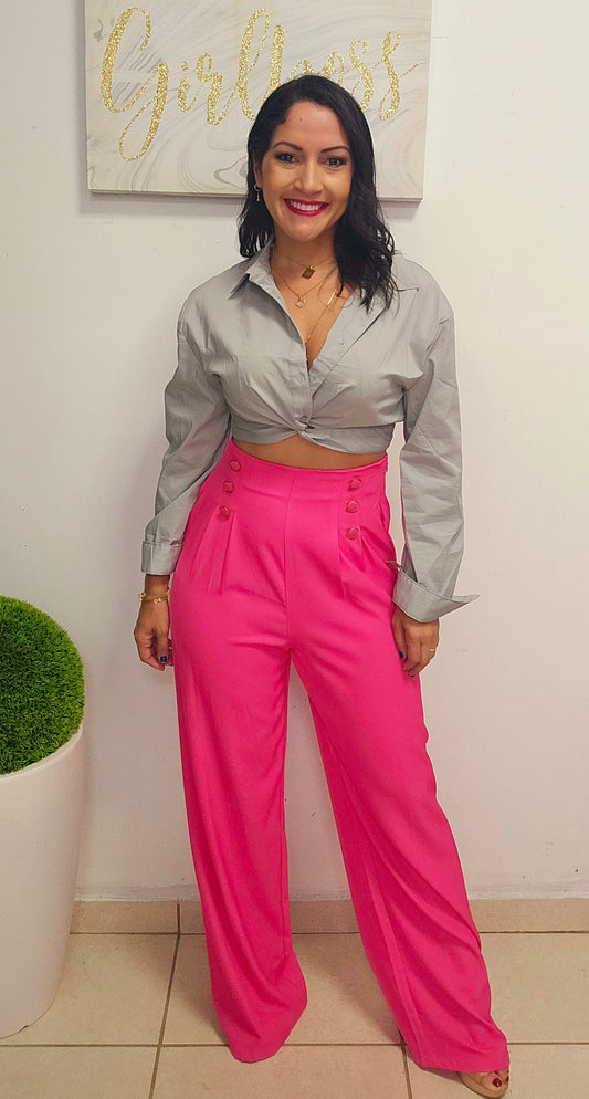 High Waist Hot Pink Pant