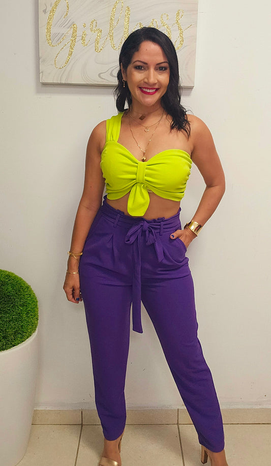 High Waist Purple Pant