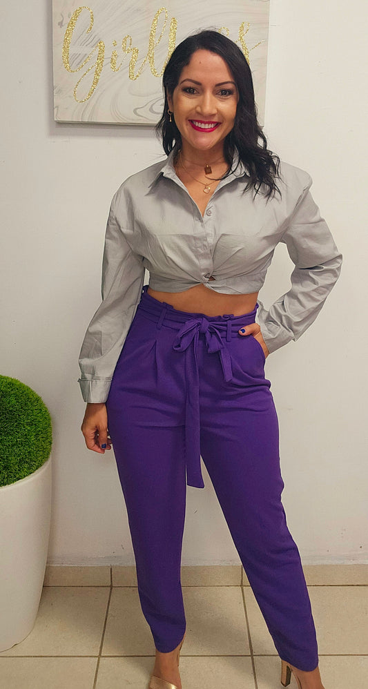 High Waist Purple Pant