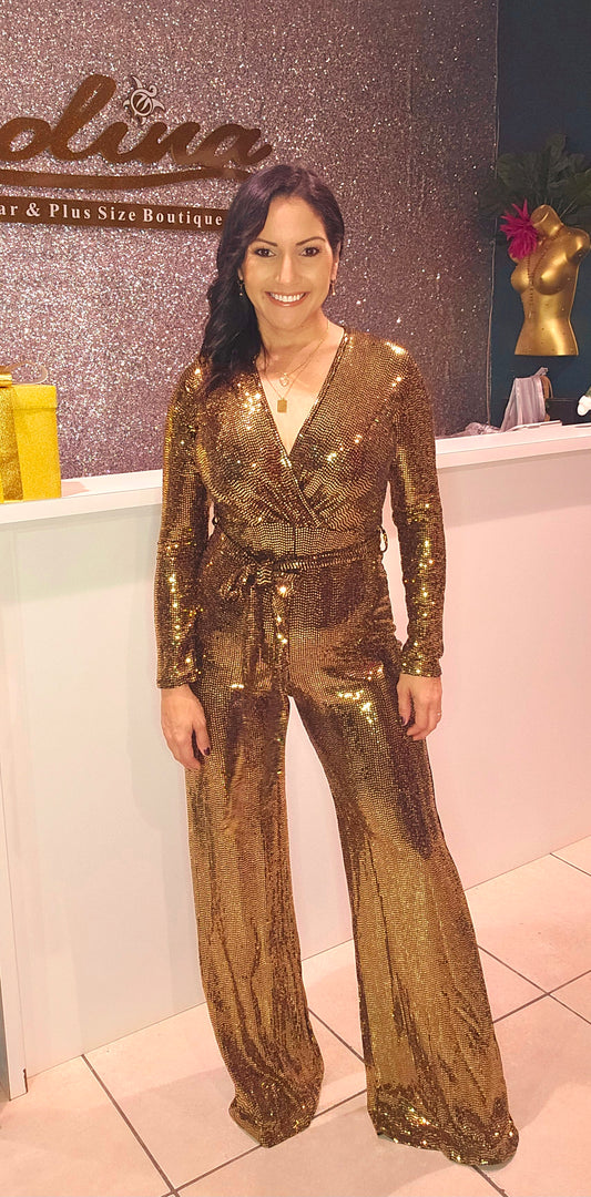 Sequin Gold Jumpsuit