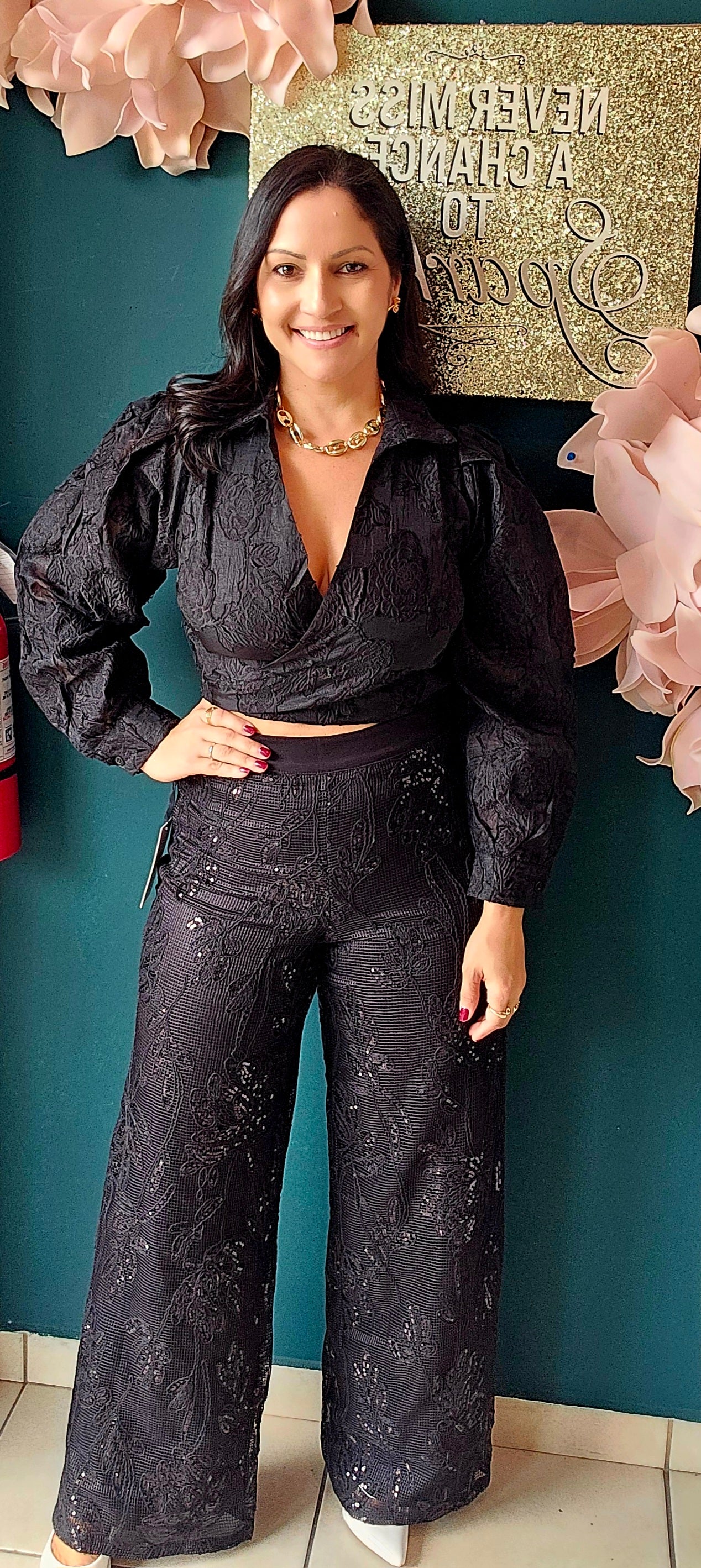 Black Wrap-Around Top