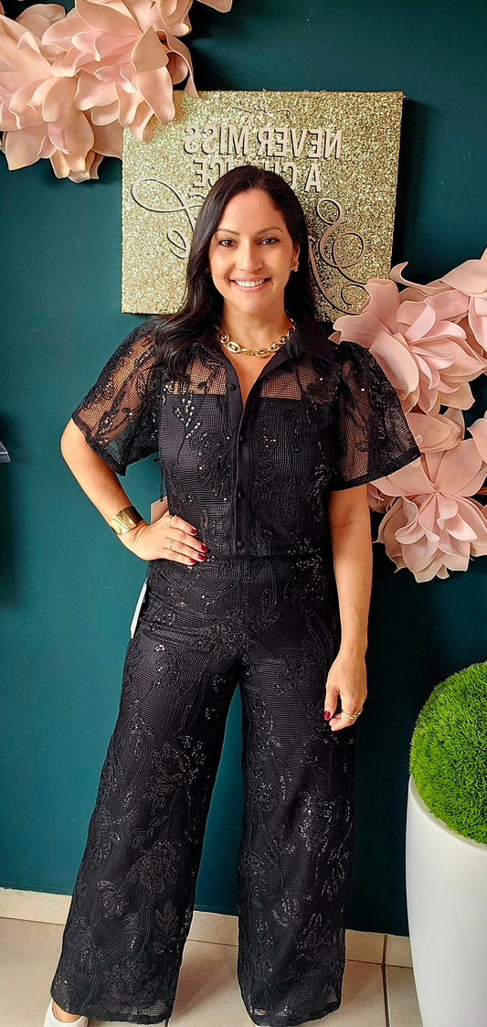 Top Black with Sequin Black