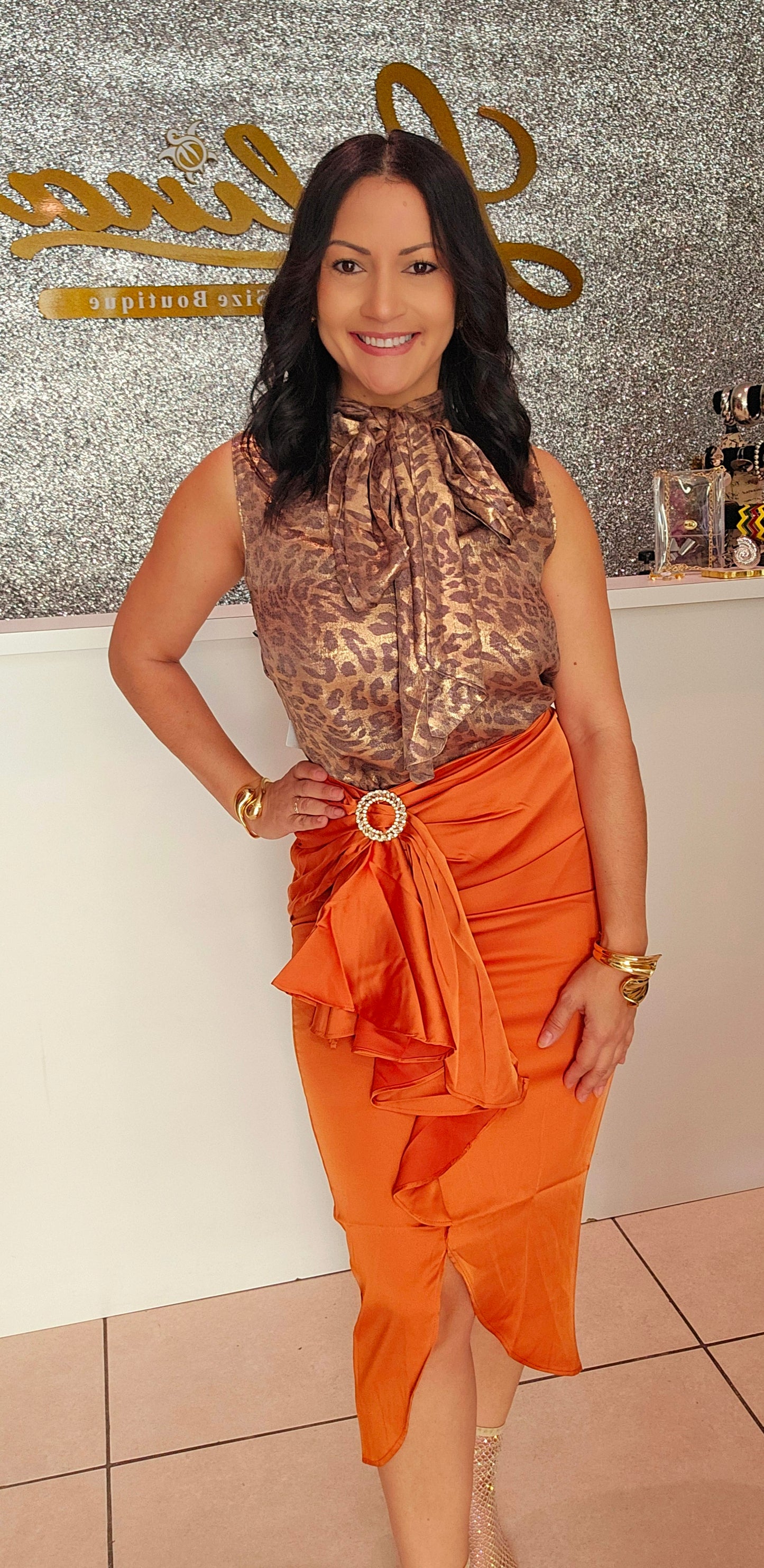 Top Bow Animal Print