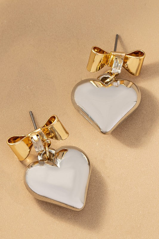 Heart Dual Color Earrings