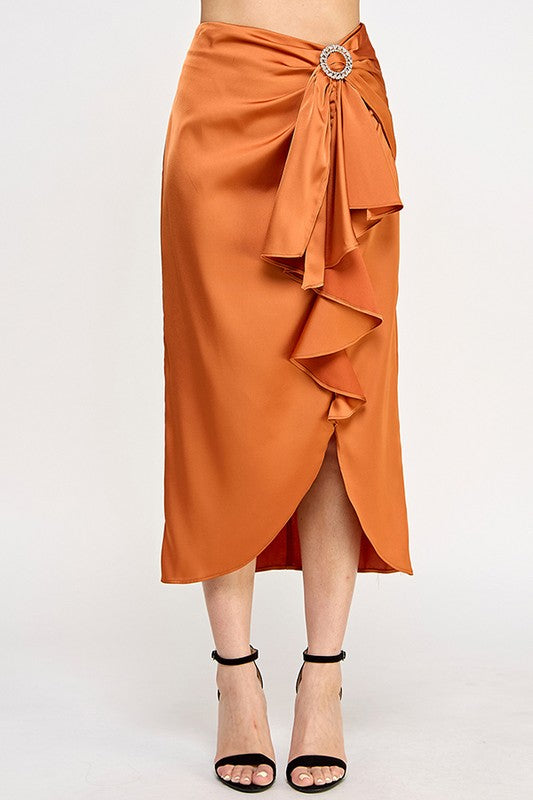 Copper Satin Skirt