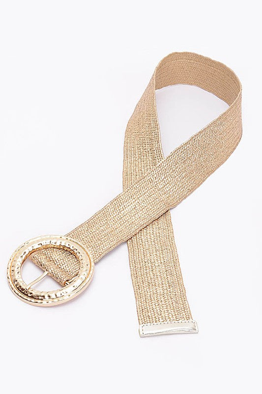 Metallic Stretch Belt - Silver / Gold