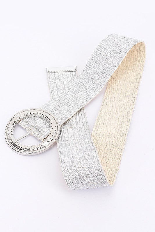 Metallic Stretch Belt - Silver / Gold