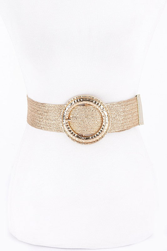 Metallic Stretch Belt - Silver / Gold