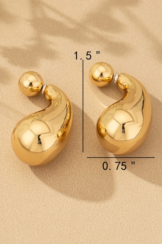 Chunky Drop Earrings Gold