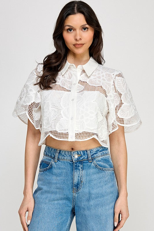 Crochet Elegant Beige Pant