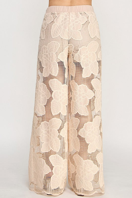 Crochet Elegant Beige Pant