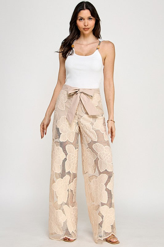 Crochet Elegant Beige Pant