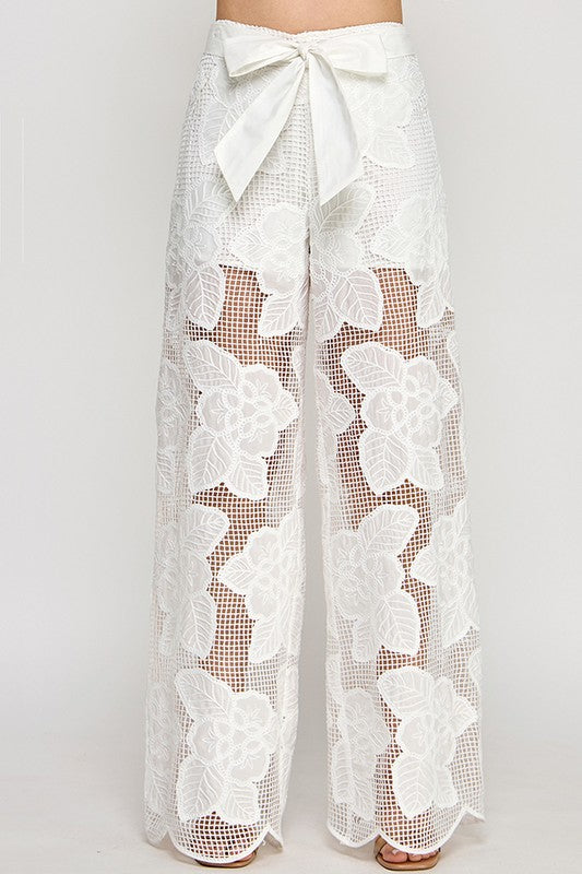 Crochet Elegant Beige Pant