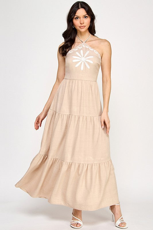 Boho Dress Natural Tan | Leolina Boutique Shop Boho Dress Natural Tan | Leolina Boutique Shop