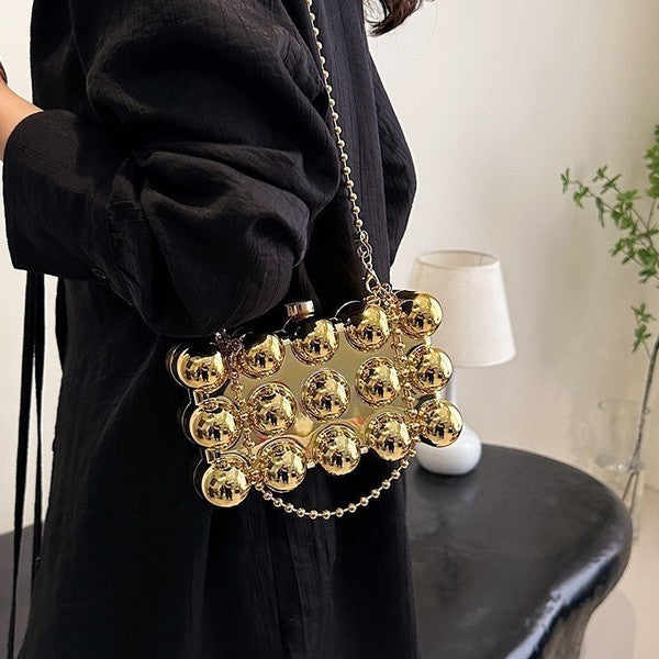 Bumpy Chunky Clutch - Gold