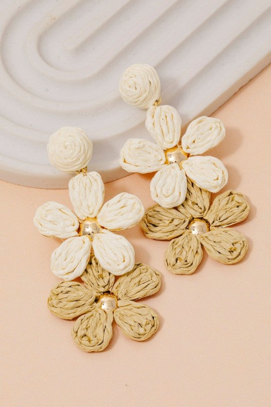 Flower Beige and Nude Earrings