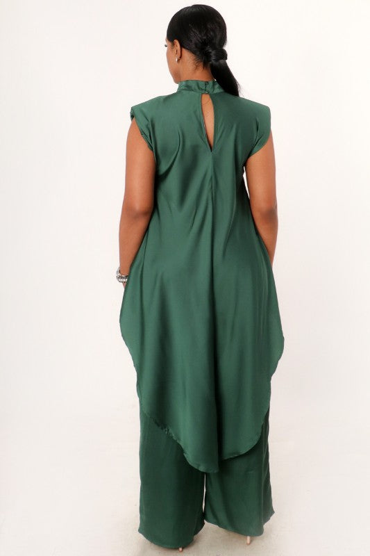 Satin Pant Set - TriColor Mocha