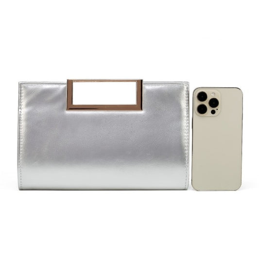 Silver Envelope Clutch