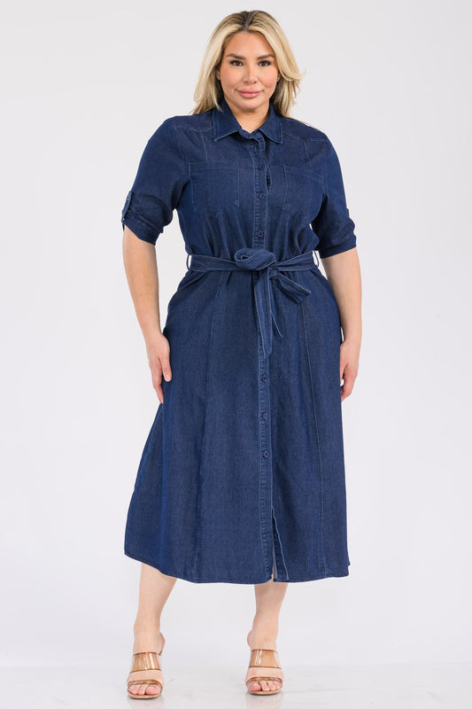 Glam Denim Plus Size Dress