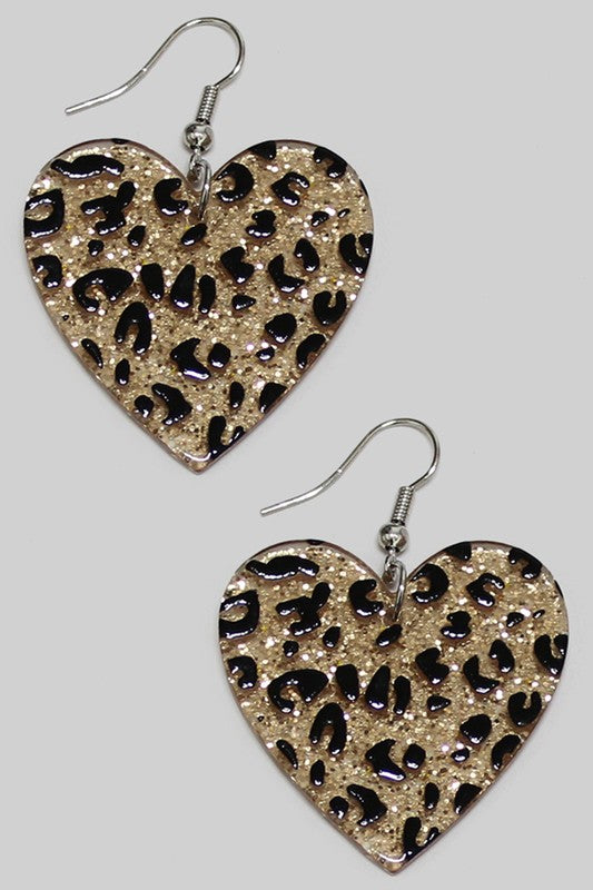 Glittery Heart Earrings