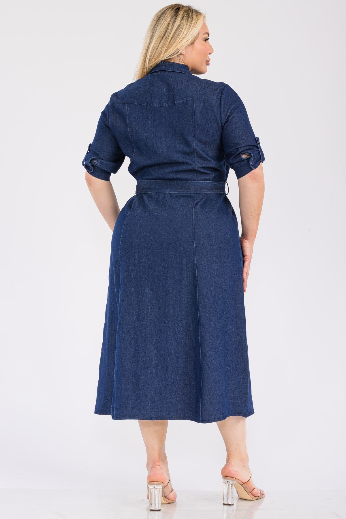 Glam Denim Plus Size Dress