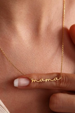 "Mama" Stainless Steel 18K Gold Plated Waterproof