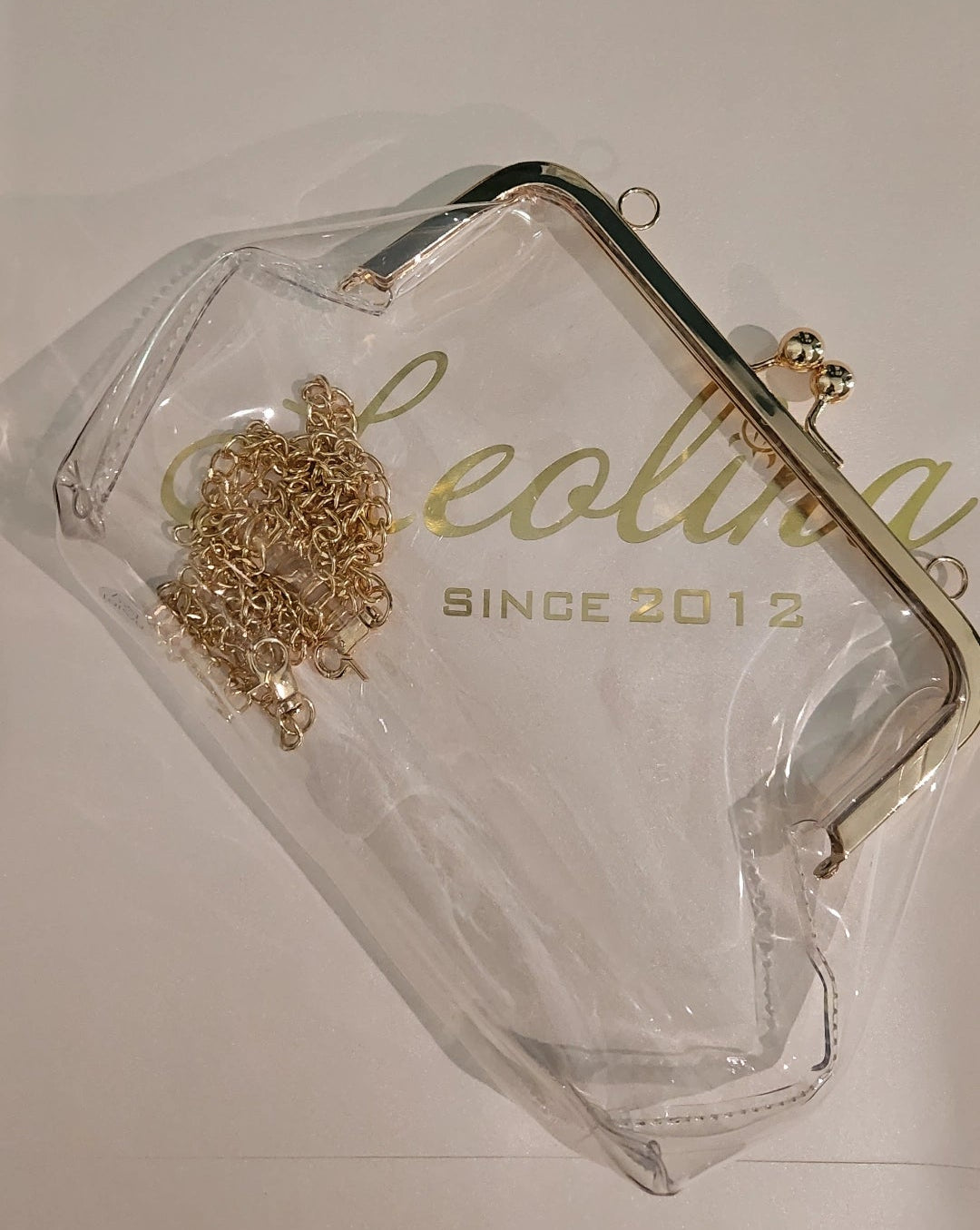 Clear Clutch Money Style - Gold