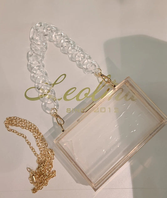 Clutch see thru with clear chain