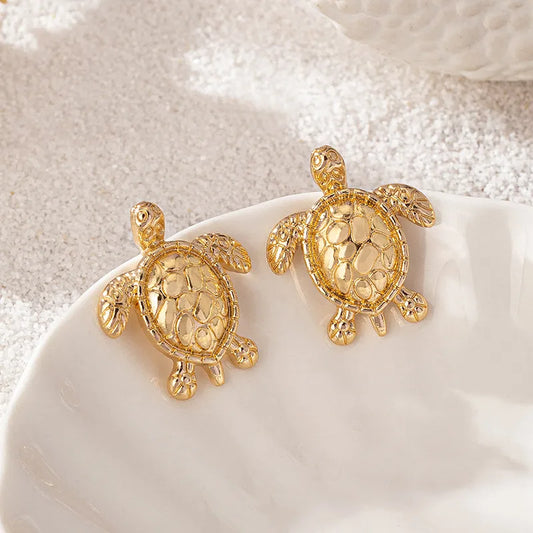 Turtle Earrings Gold
