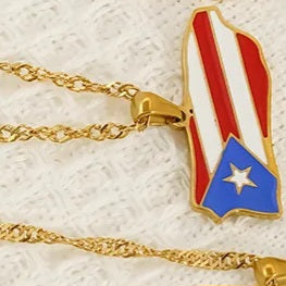 PR Flag Necklace Gold