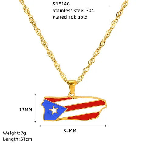 PR Flag Necklace Gold