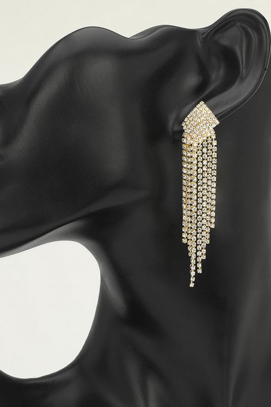 Rhinestone Earrings Gold