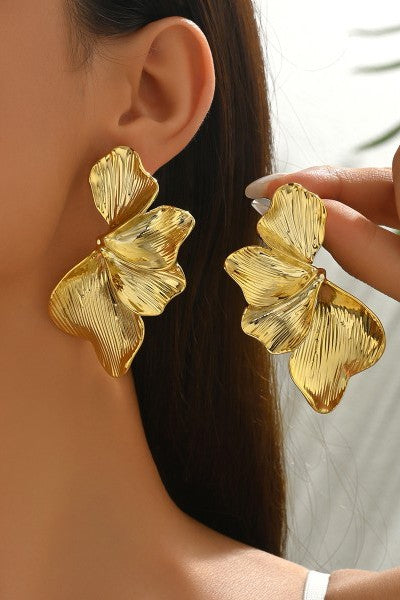 Half Flower Earrings Gold
