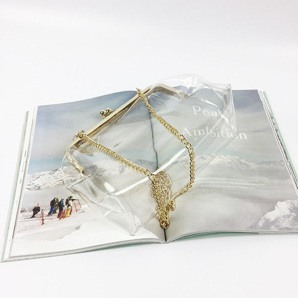 Clear Clutch Money Style - Gold